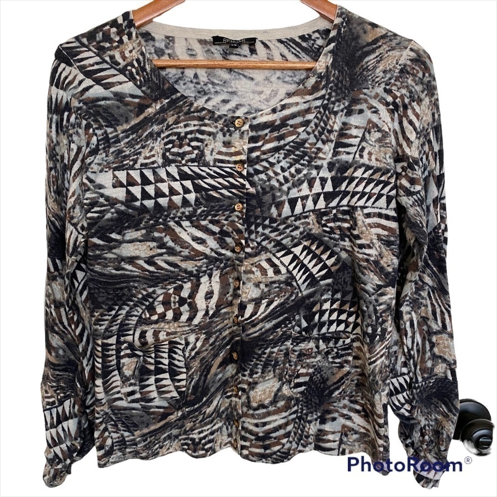 Renuar Lightweight Cotton Cardigan, Size Large